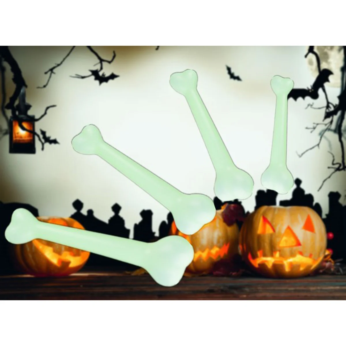 Glowing Fake Bones Light Green Halloween Props Plastic Bone Accessories Party Decor Dog Skeletons Novelty
