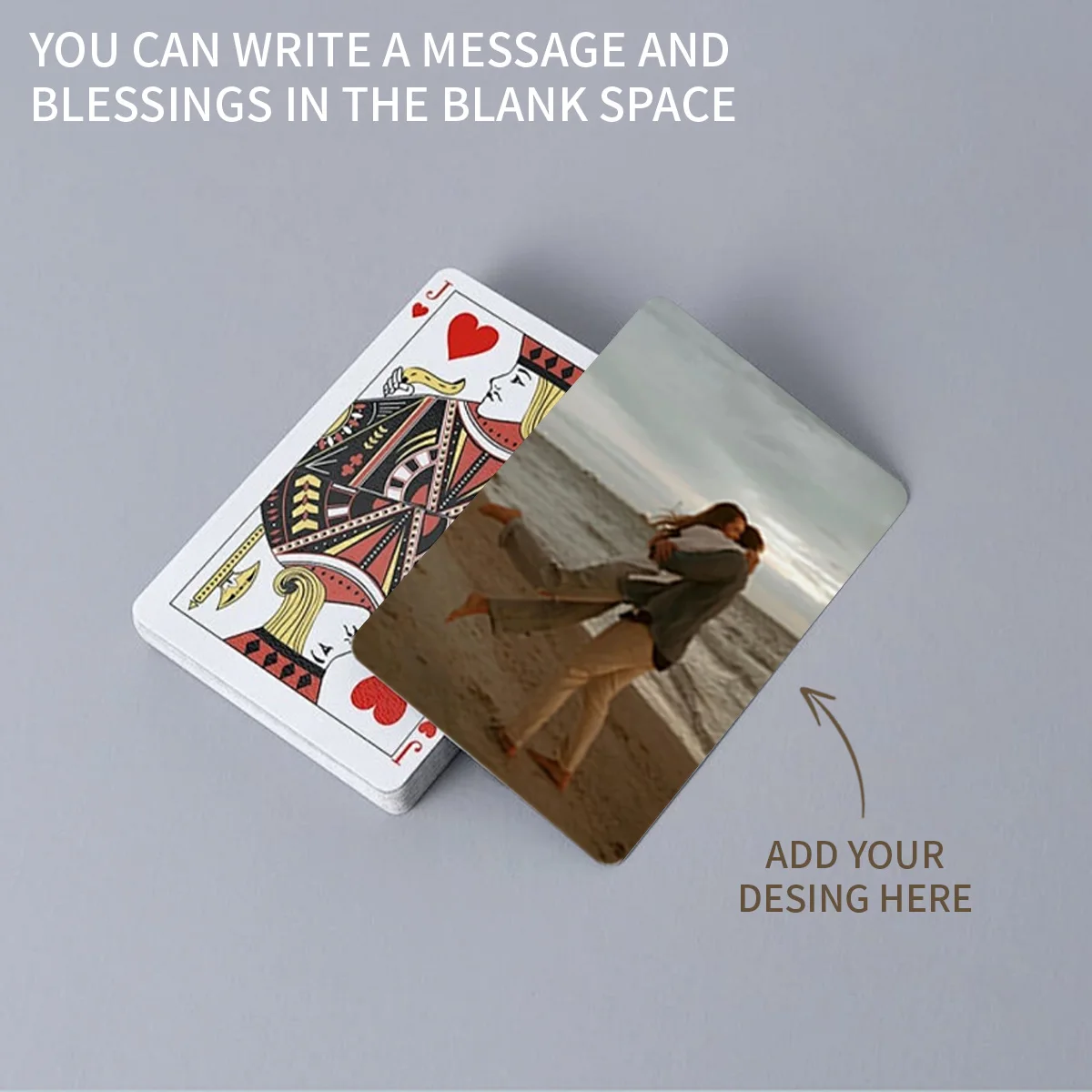Benutzerdefinierte Fotospielkarten – 54 Stück personalisierte Deck für Geburtstage, Hochzeiten, Valentinstag, Thanksgiving, Karten für alle Gelegenheiten – Detail 3
