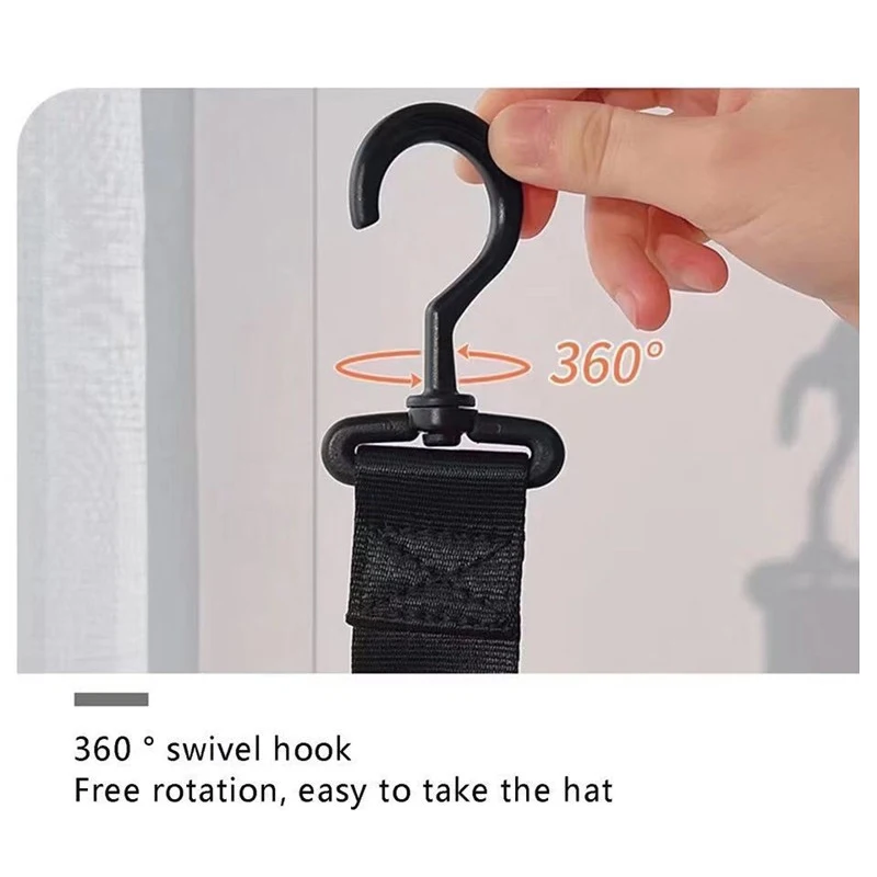 1pcs Mutlirole Storage Hook Rack With Eight Stainless Steel Clips Baseball Cap Hanger Hat Handbag Belt Holder Home Organizer