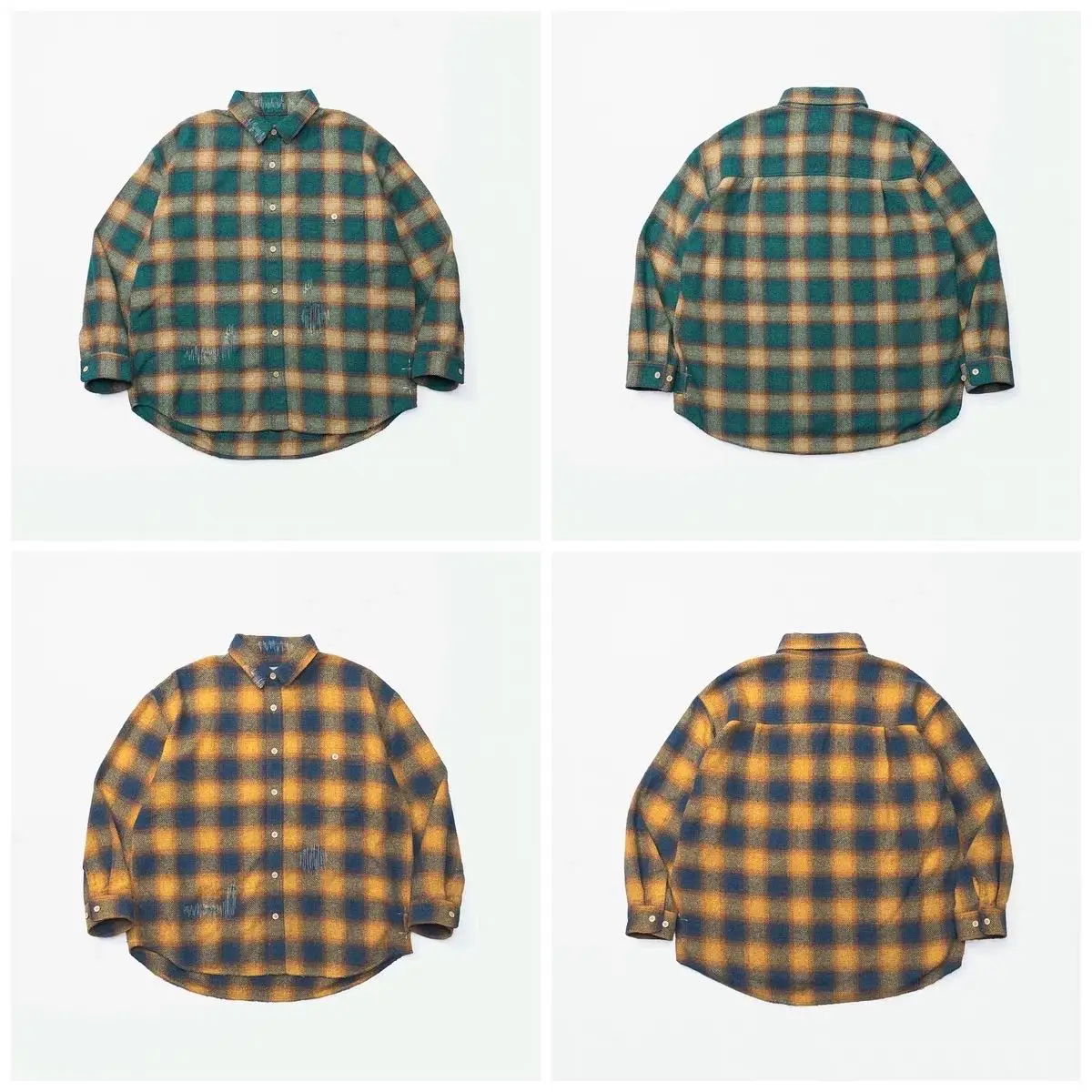 

Фланелевая рубашка Visvim Thiened в клетку, винтажная, в стиле пилотской рабочей одежды, с длинным рукавом, дышащая, изо льна, для молодежи, на все сезоны