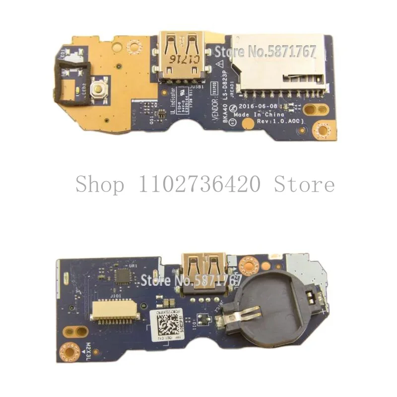 WYORESY Genuine For Dell Inspiron 7460 Power Button SD Slot USB Board 8N7VD 08N7VD LS-D823P