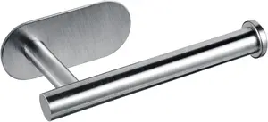 Self Adhesive Toilet Roll Paper Holder Wall Mount Bathroom Organizer Storage Stand No Punching Stainless Steel Towel Holder