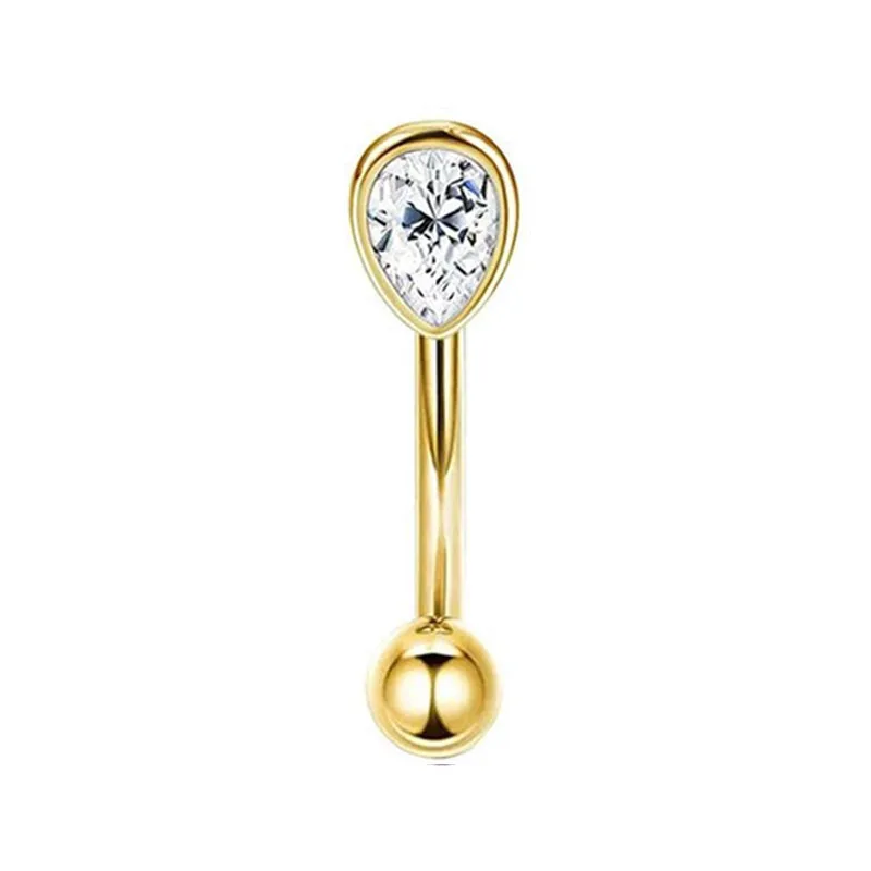 Curved Barbell Eyebrow Piercing Earring, Tragus Stud