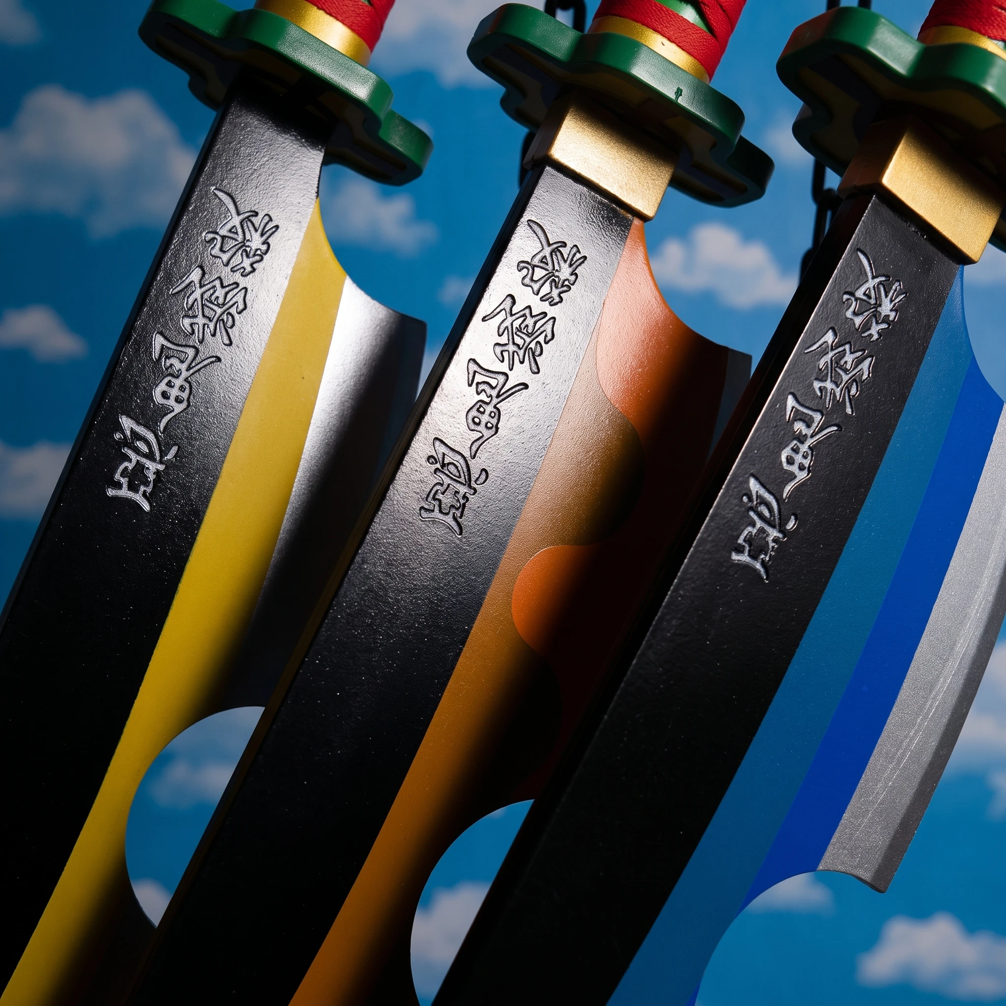 31inch Demon Slayer Uzui Tengen Katana Anime Cosplay Prop Sword Ninja Knife Blade Sabre Japanese Samurai 1:1 Scale Wood Toy Gift