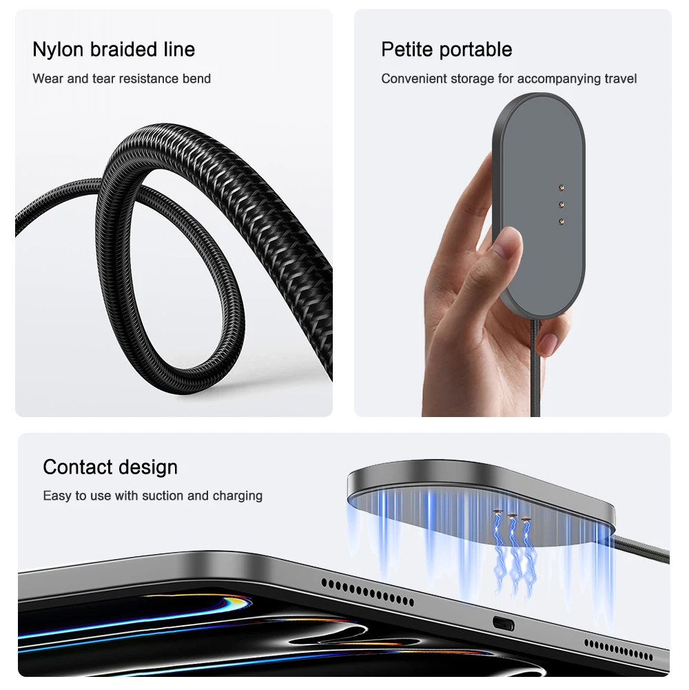 AJIUYU Magnetisches kabelloses Ladegerät für iPad Pro 13 Zoll/11 Zoll/12,9 Zoll/10,9 Zoll, schnelles Laden mit USB-C-auf-C-Ladekabel, intelligentes iPad-Ladegerät – Detail 6