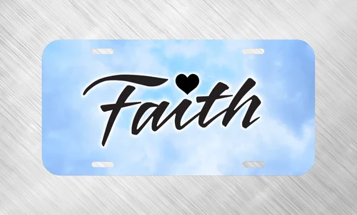 Faith God Heaven Trust Jesus Sky Heart License Plate Auto Car Tag FREE SHIP Aluminum