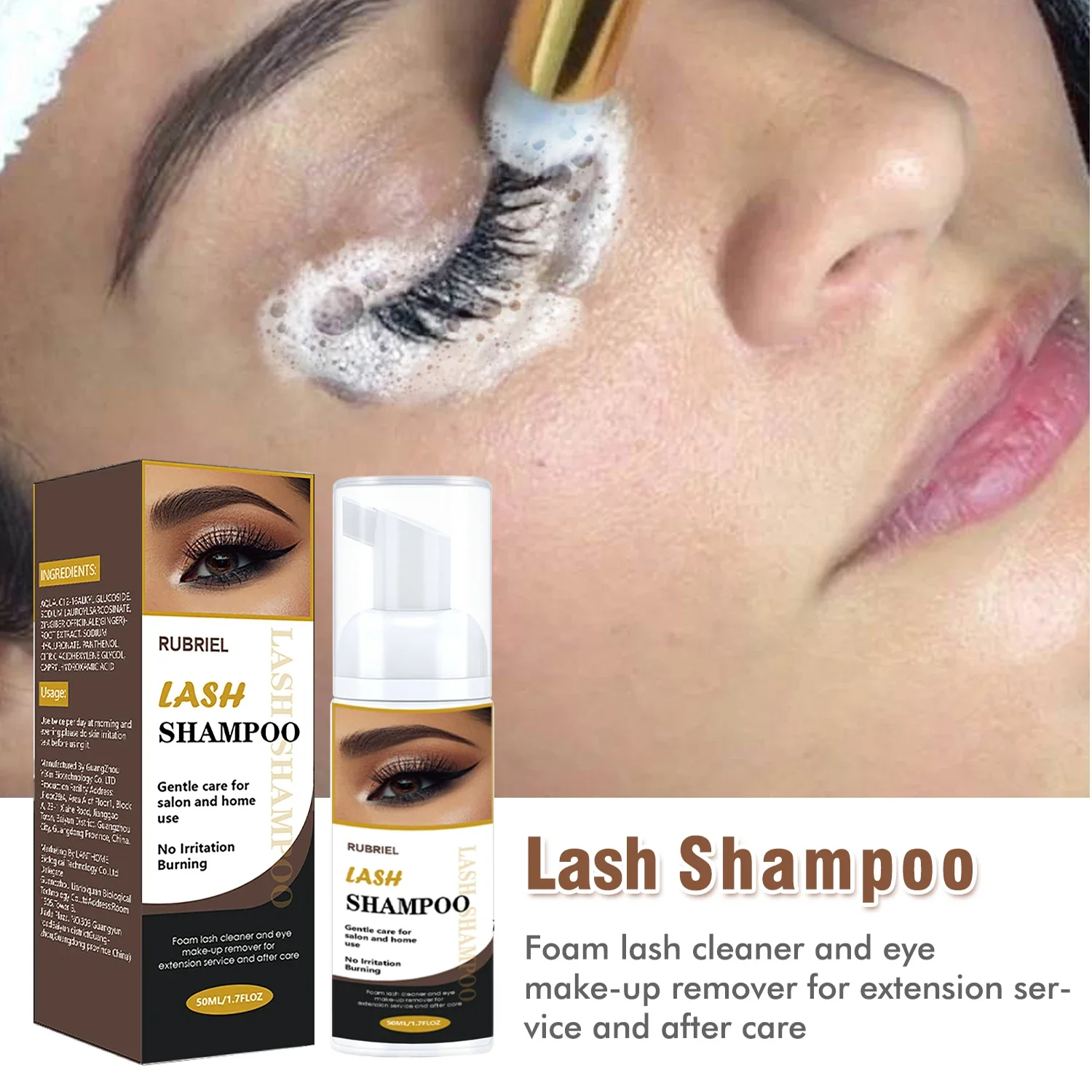 

Eyelash Extension Shampoo Eyelid Foaming Cleanser Wash for Extensions and Natural Lashes Mascara Remover Deep Cleanser