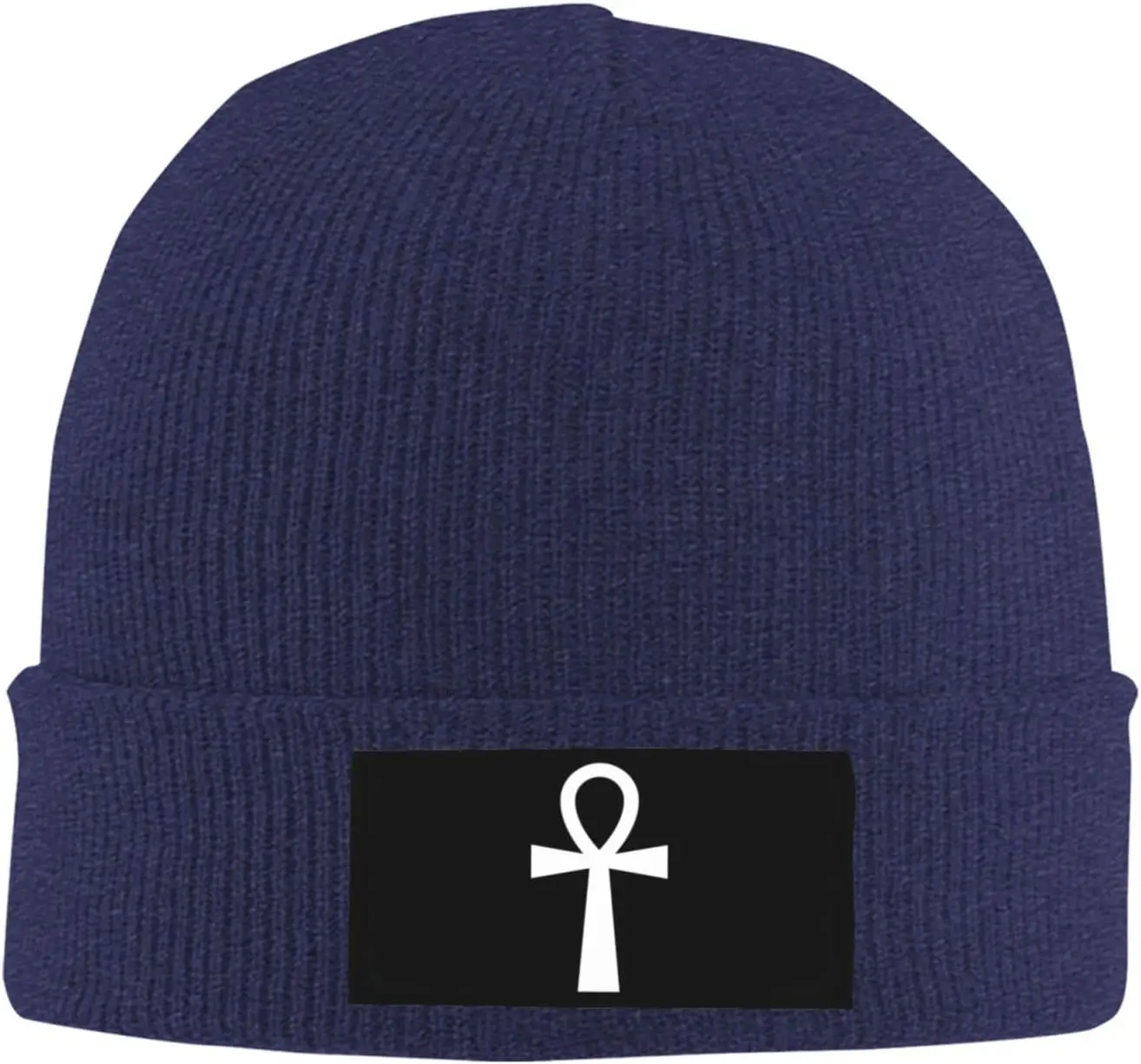 Funny Ankh Symbol Ancient Egyptian Gifts Black Skull Cap Beanie Hat Unisex Warm Beanie Cap Knit Hats for Men Women Slouchy Hat