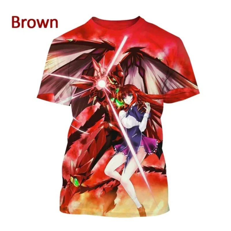 New Fashion  Trendy Anime Men\'s High School DxD 3D Printing T-shirt Casual Harajuku Street Short-sleeved Fashion Top