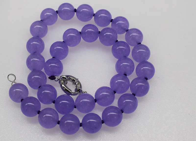 purple jade round 12mm 14mm  necklace 17inch  wholesale beads nature woman