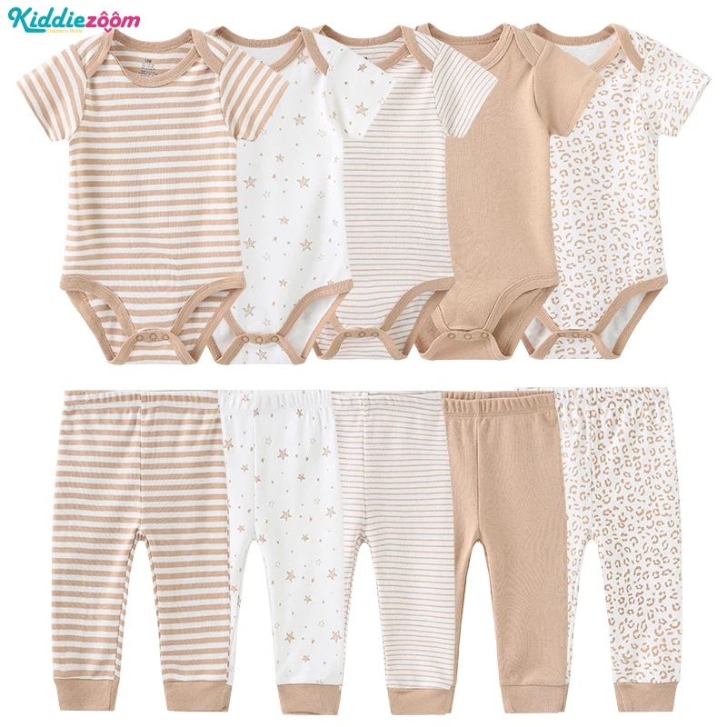 Newborn Baby Clothes 100% Cotton Sets for 0-12 Months Boy Girl 2023 New Infant Neutral Clothing Casual Stripes Toddler Outfits