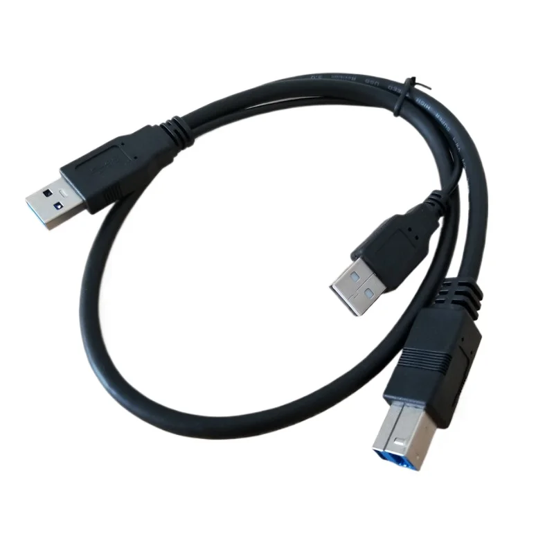 

USB 3.0 Type A Male to B Male AM to BM Print Printer Data Cord with USB 2.0 Extra Power Cable