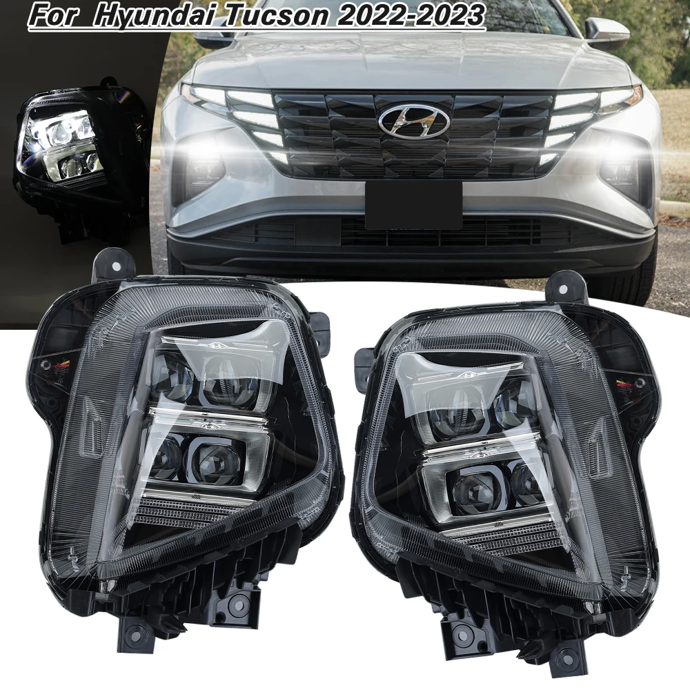 

LED Front bumper headlights for Hyundai Tucson NX4 2021 2022 2023 headlight headlamps Projector fog lights DRL CAR acceesories