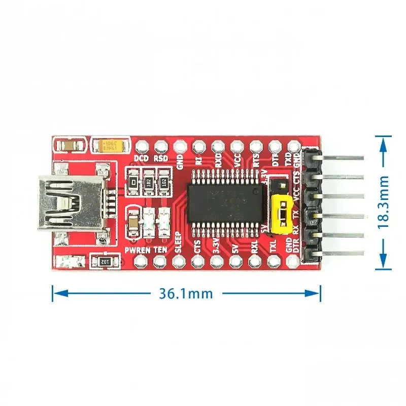 

1 pcs FT232RL FTDI Basic USB 3.3V 5V TTL Serial for Mini Download Cable UART interface Converter Adapter Module with Cables