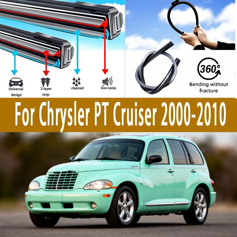 

Kcimo For Chrysler PT Cruiser 2000-2010 Car Wiper U-type Soft Rubber Boneless Wiper HD Quiet Durable Automotive Wiper 21"+20"