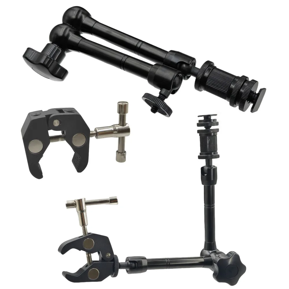 Magic Arm 11 Inch Cortineros Soporte Y Tubo C Stand Fotografia Equipamentos Articulating Clamp for Camera Monitor LED Lights