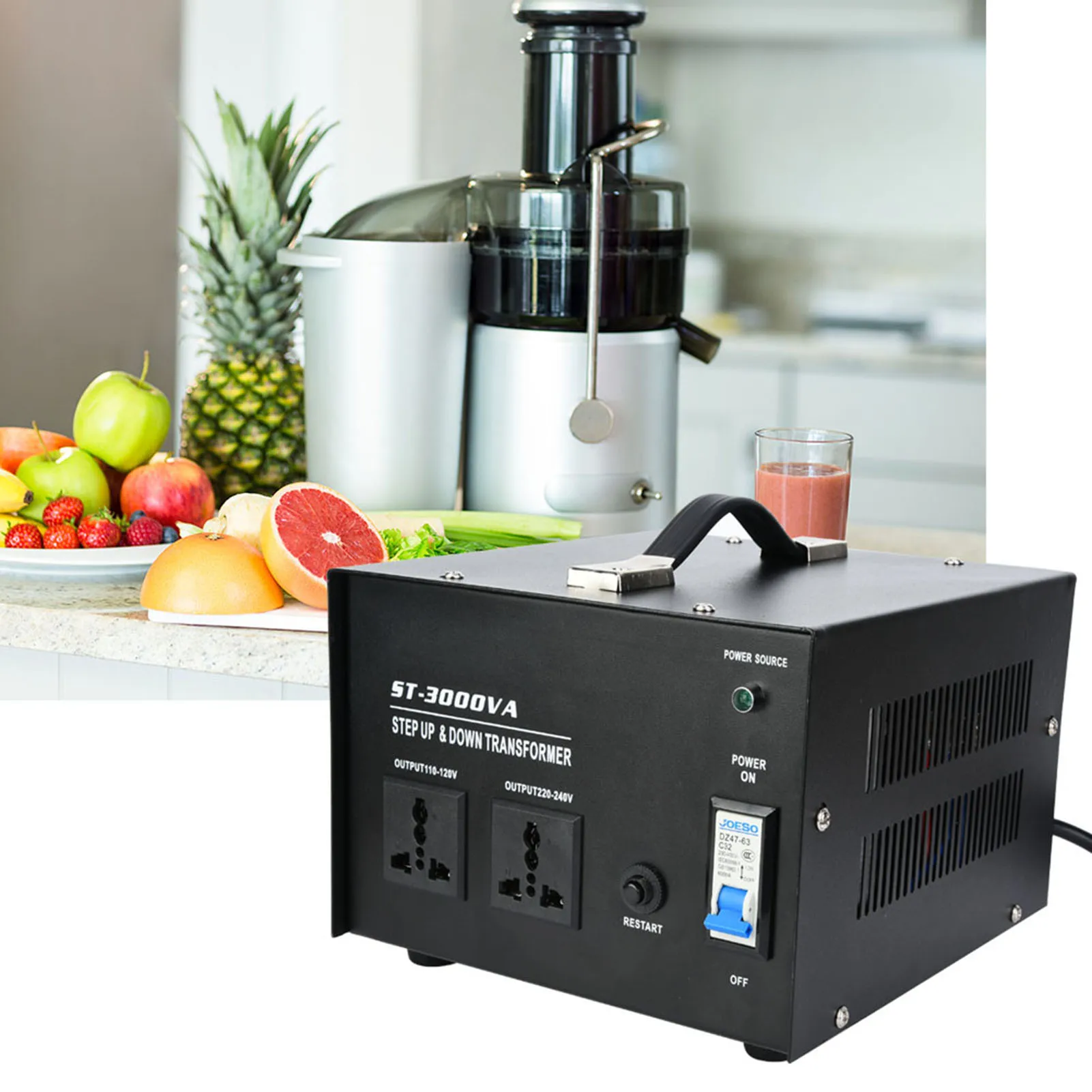 3000W Voltage Converter Single Phase 110V to 220V Power Transformer ST-3000VA US Plug