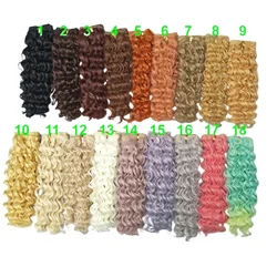 Thick Doll Wigs Heat Resistant Deep Wave Hair for Blyth Doll 1/3 1/4 1/6 BJD Handmade Cloth Doll Hair