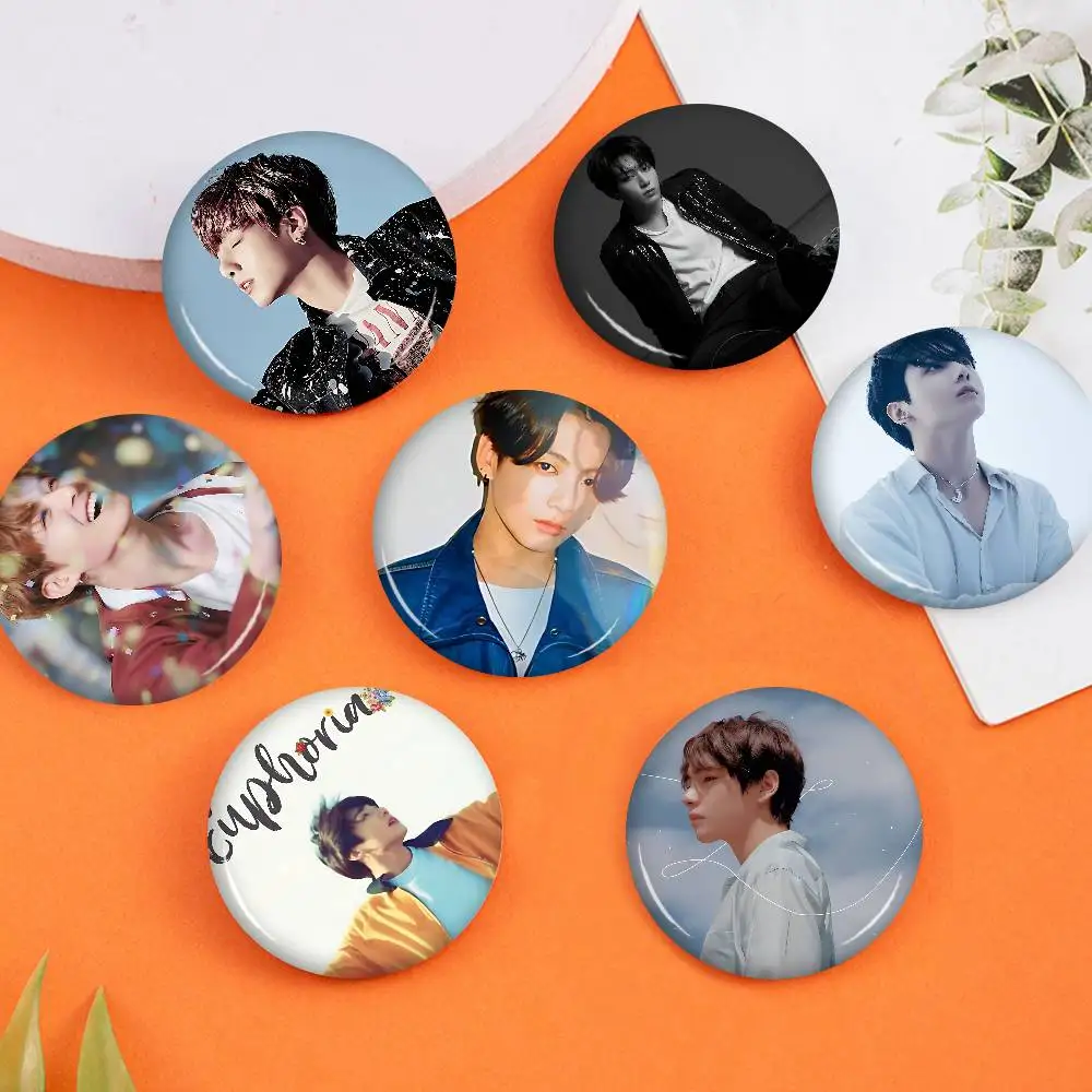 E-Euphoria J-Jungkook-K-KPOP – Épingles créatives amusantes, badges ronds à clipser, accessoires pour sacs à dos et chapeaux, bijoux, cadeaux pour amis