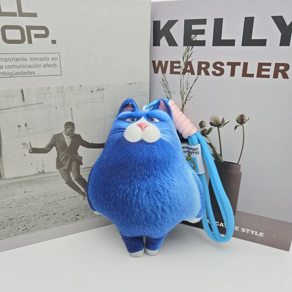 Schattige Chloe blauwe kat pluche sleutelhanger tas charme cartoon dier pop hanger zachte knuffel tas accessoire cadeau voor vrouwen meisjes jongen