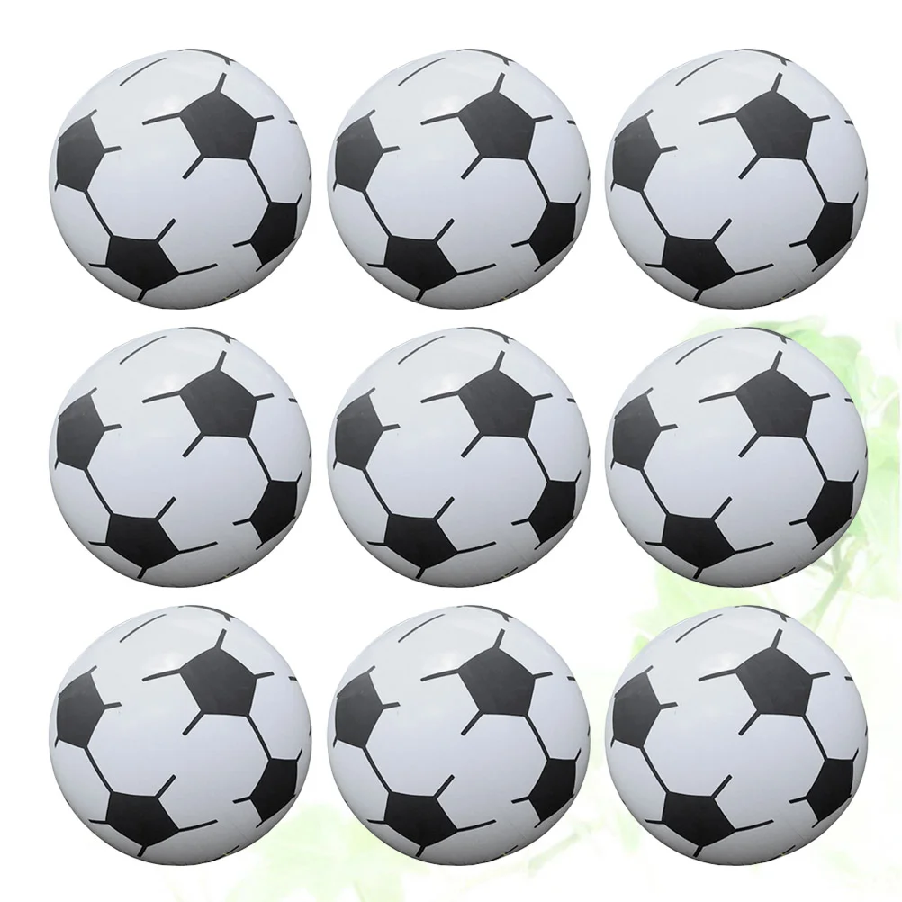 10pcs Football Inflatable Beach Balls Summer Funny Water Playing Beach Soccer Pool Ball Toy for Kids