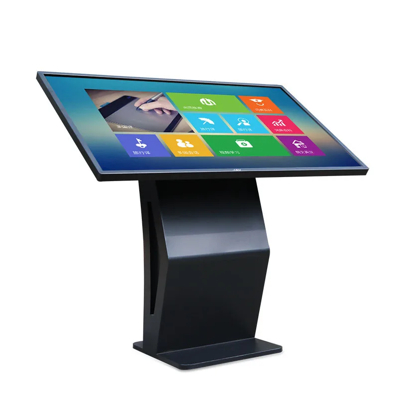 Base per schermo informativo touch orizzontale per chiosco da pavimento con display digitale LCD interattivo all-in-one per richieste