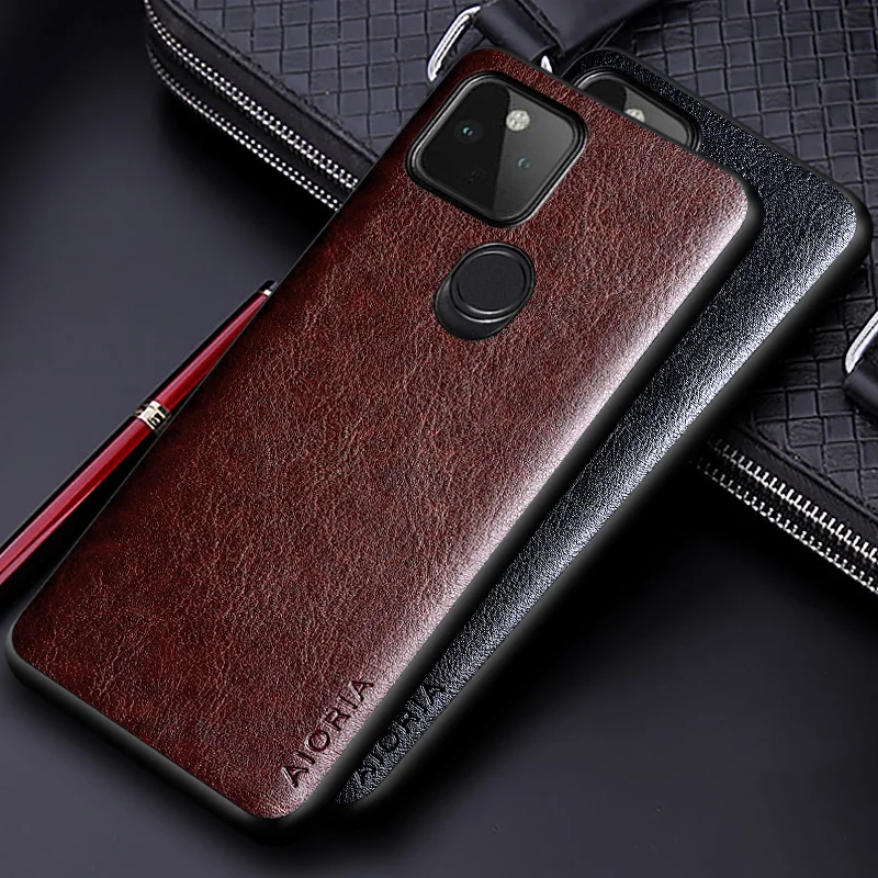 Funda de cuero PU de lujo para Google Pixel 4A 5G 4 XL, coque con diseño de color sólido de negocios, funda de teléfono para google 4a 5g