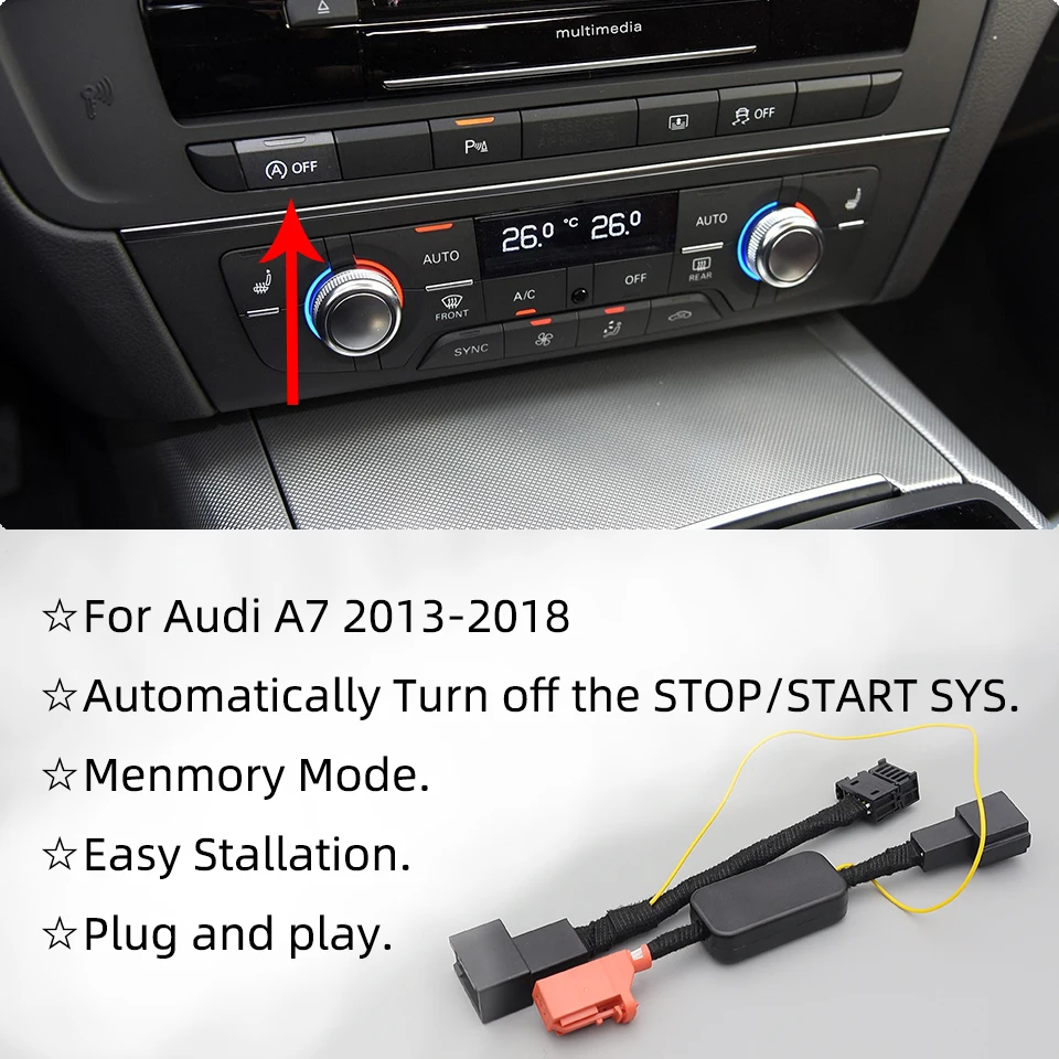 Automatically Stop Start System Off Closer For Audi A7 2013-2018 Canceller Eliminator Device Adaptor Plug Cable Sockets Module