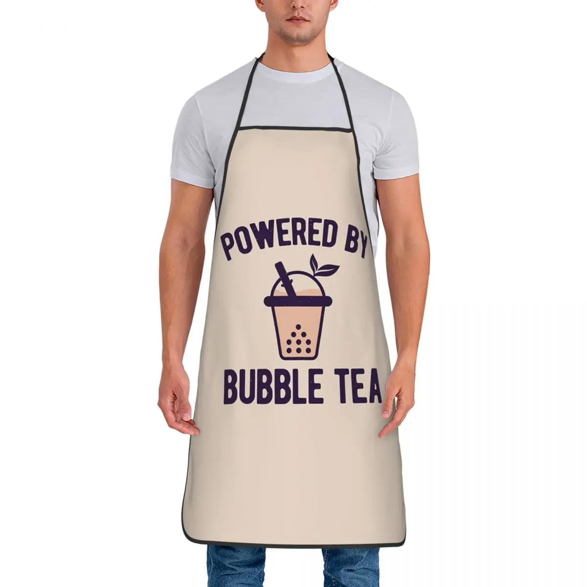 Delantal de té Boba de burbujas divertido, Chef, cocina, hornear, Tablier, babero sin mangas, limpieza de cocina, Pinafore para mujeres y hombres, pintura