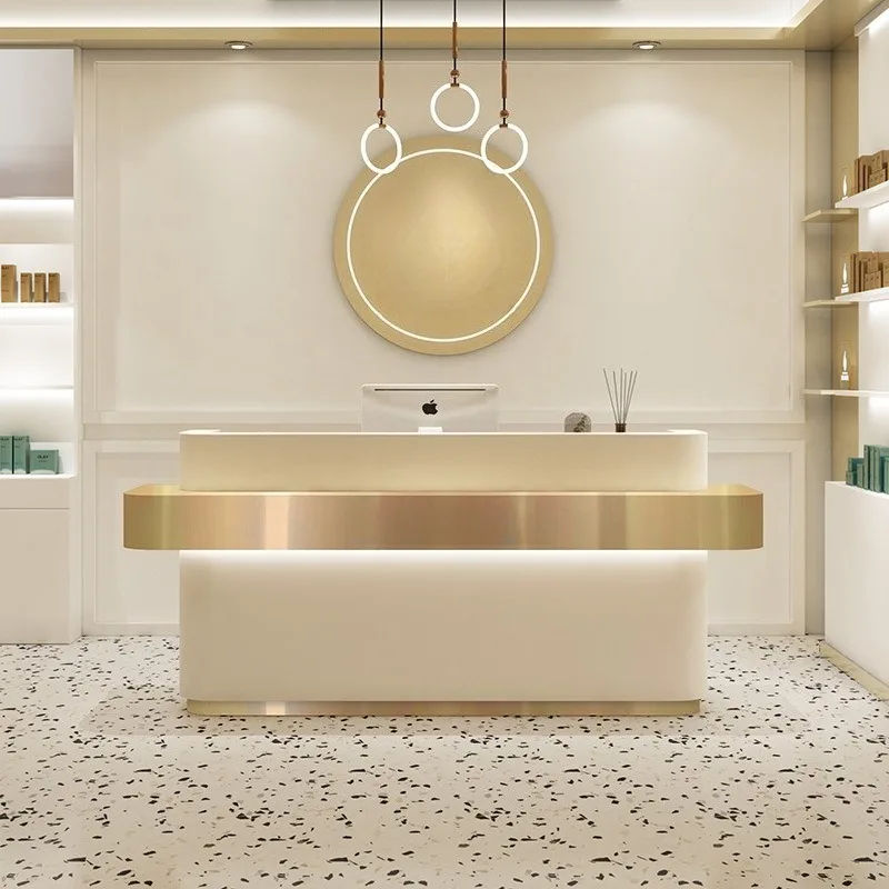 Checkout page Bar counter Small paint shopping mall counter Beauty salon Clothing store Beauty shop Stainless steel front desk