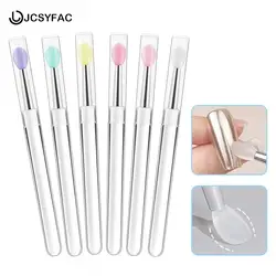 1/5Pcs Reusable Nail Arts Silicone Applicator Sticks Chrome Glitter Applying Manicure Tool Easy-Daub Pigment Silicone Nail Brush