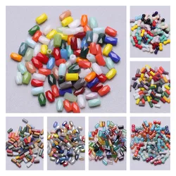 Mixed Color 2x4mm Crystal Glass Tube Beads Faceted Loose Long Square Beads DIY for Jewelry Making Bracelet & Necklace
