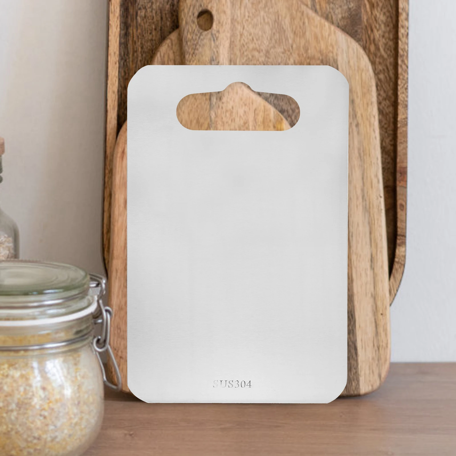 

Stainless Steel Cutting Board Reversible Bake Board for Kitchen Chopping Waterproof Rustproof Easy Storage