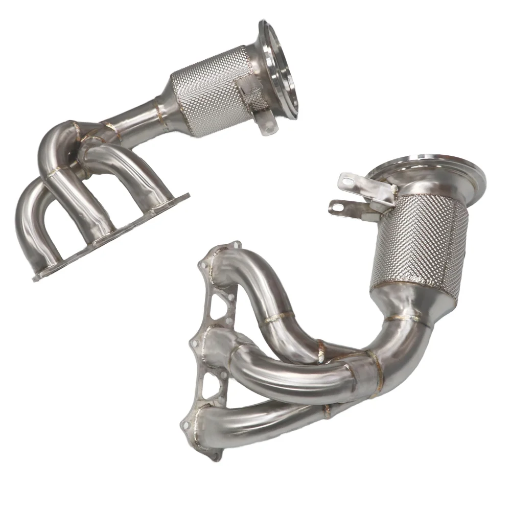 For Porsche 911 GT3 4.0L High Performance Exhaust Manifold 992 Catalytic Converter with Heat Shield Exhaust Downpipe