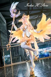 Irelia H Store LOL Star Guardian Soraka Prestige Cosplay Costume women Halloween Full set with wand Custom made/size