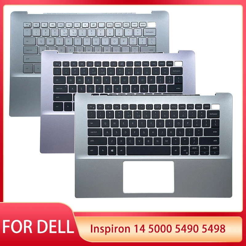 Новая клавиатура для ноутбука US для DELL Inspiron 14 5000 5490 5498, клавиатура US с подсветкой, подставка для рук, Верхняя фотография