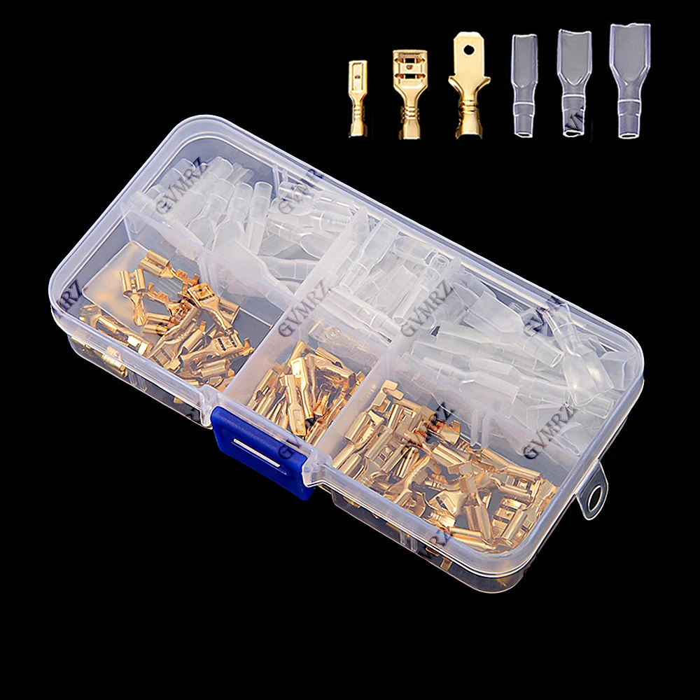 150PCS/box 2.8/4.8/6.3mm Crimp Terminals Insulated Seal Electrical Wire Connectors Crimp Terminal Connector Assortment Kit 2.8mm