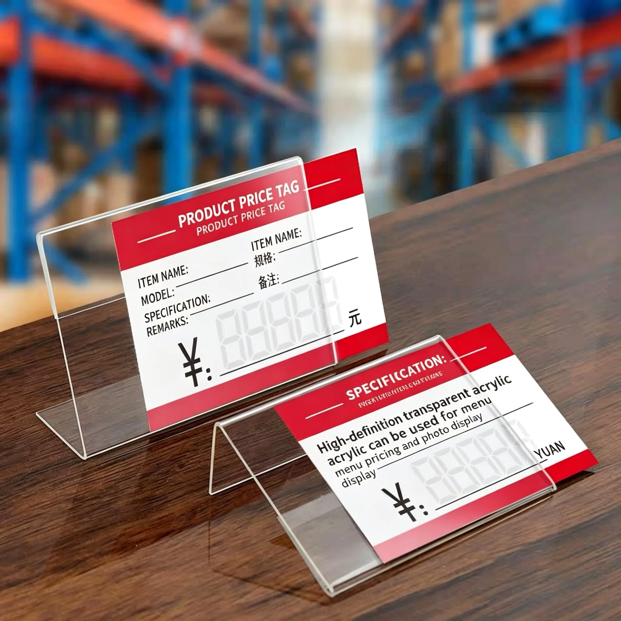 

30 Pieces 10x7cm Clear Acrylic Sign Holder Display Stand Restaurant Menu Holder Price Label Tags Display Paper Card Holders