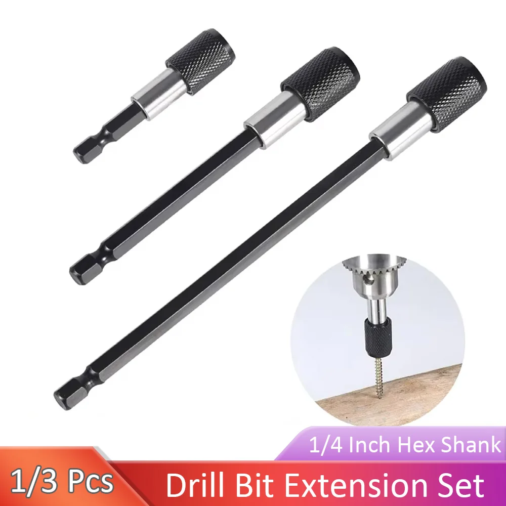 1-3 個 60/100/150 MM 磁気ドライバービットホルダー クイックチェンジドリルエクステンション 1/4 インチ六角シャンク付き ネジドライバーハンドヘルド用