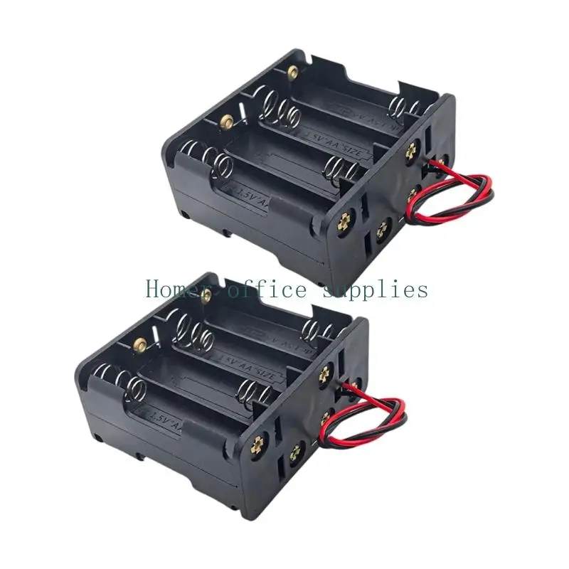 K43B Double-Row LR06 Battery Holder with Open Compartments and Spring Contacts
