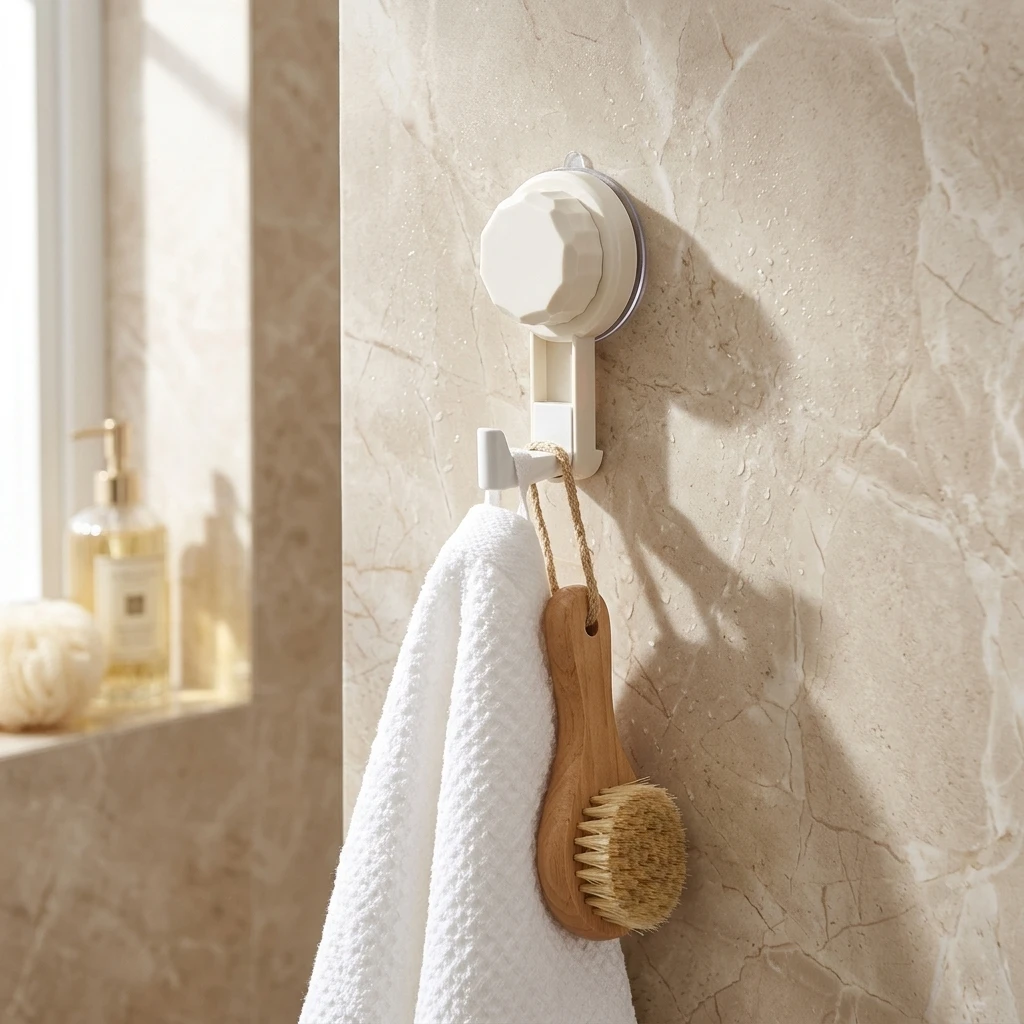 Bathroom Organizer Hook Non Perforated Rotating Storage Hook For Towel Brush Bath Ball Multifunctional Home Organizer Accessory