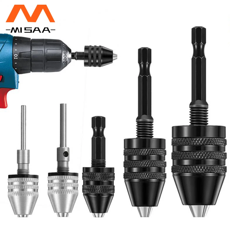 Hex Shank Drill Bits Adapter Drill Chuck Keyless Screwdriver Mini Chuck Fixture Impact Driver Adaptor Electric Motor Clamp Chuck