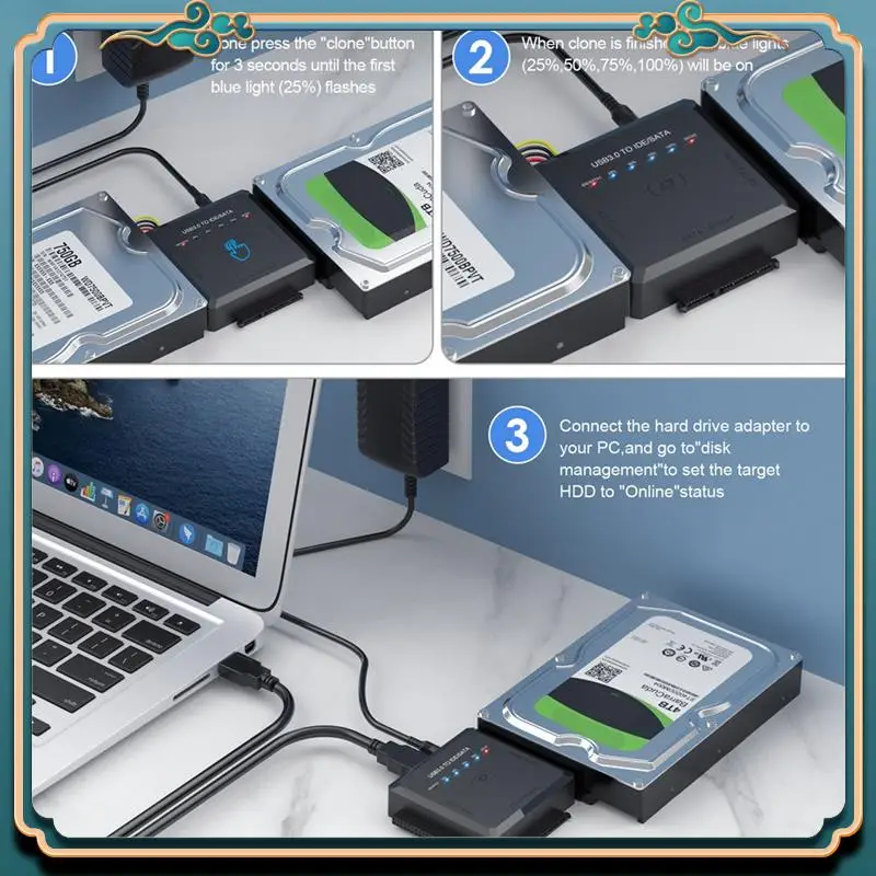 (ใหม่)-Sata To USB 3.0 IDE SATA Adapter USB3.0 USB2.0 Sata Cableสําหรับ 2.5 3.5 ฮาร์ดดิสก์ไดรฟ์HDD SSD USB IDE SATA Eu Plug