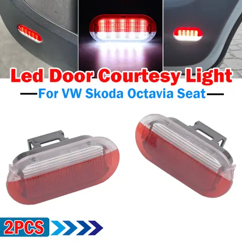 2X For VW Golf 4 Polo Mk4 Bora 6R 1J0 949 105a Led Door Courtesy Lights Under Warning Lamp OEM# 1J0949105A 1J0947411E 1J0947411B