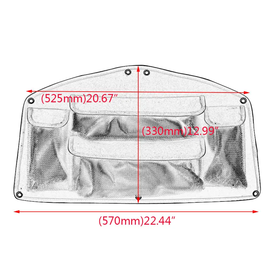 Per Honda Gold Wing GoldWing GL1800 2001-2017 Borsa per organizer per coperchio bagagliaio per moto Borsa per attrezzi Rete per bagagli interna 4 tasche rimovibili