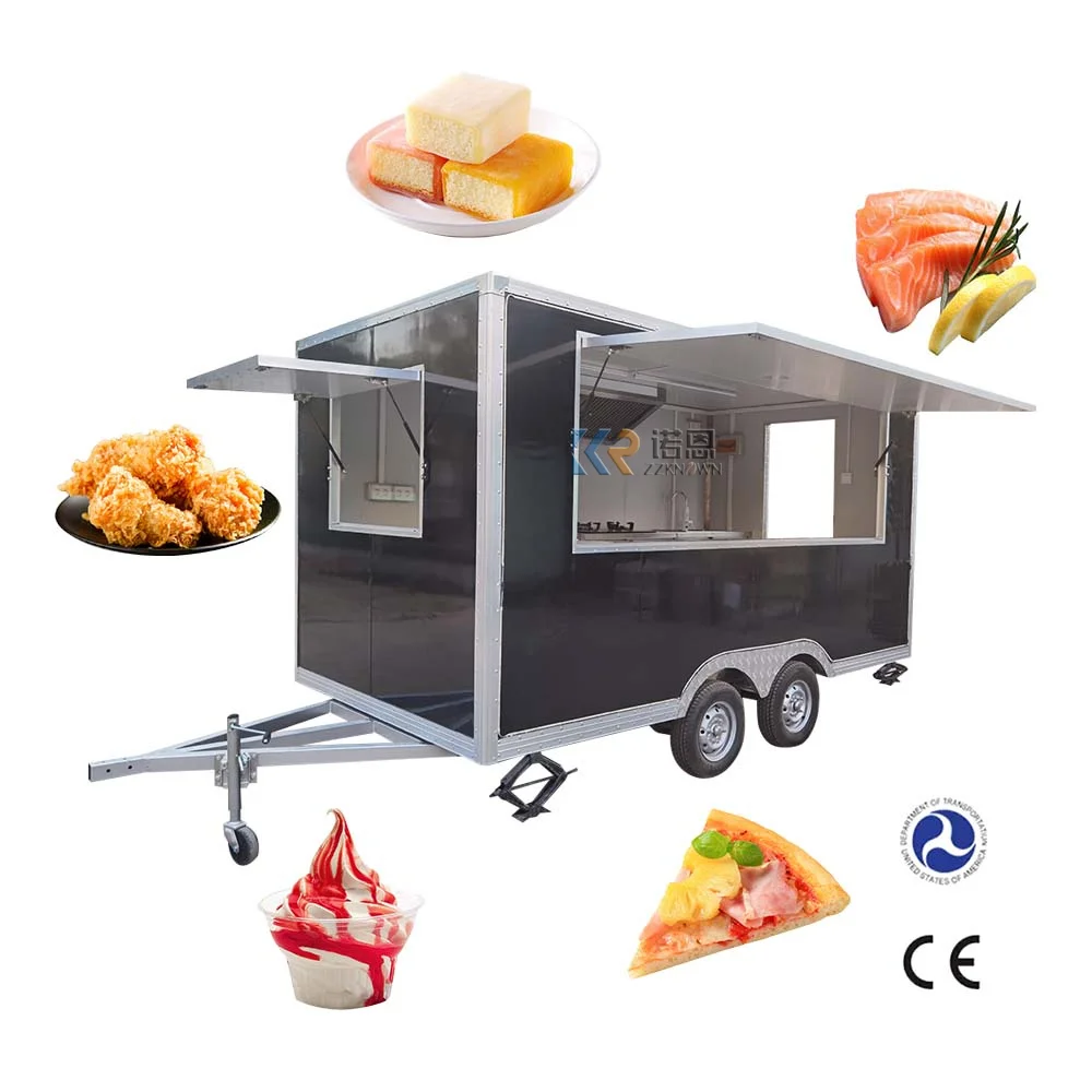 2023 Fast Food Container House Kiosk Snack Vending Service Cart Mobile Food Truck Food Concession Trailers Dining Cart