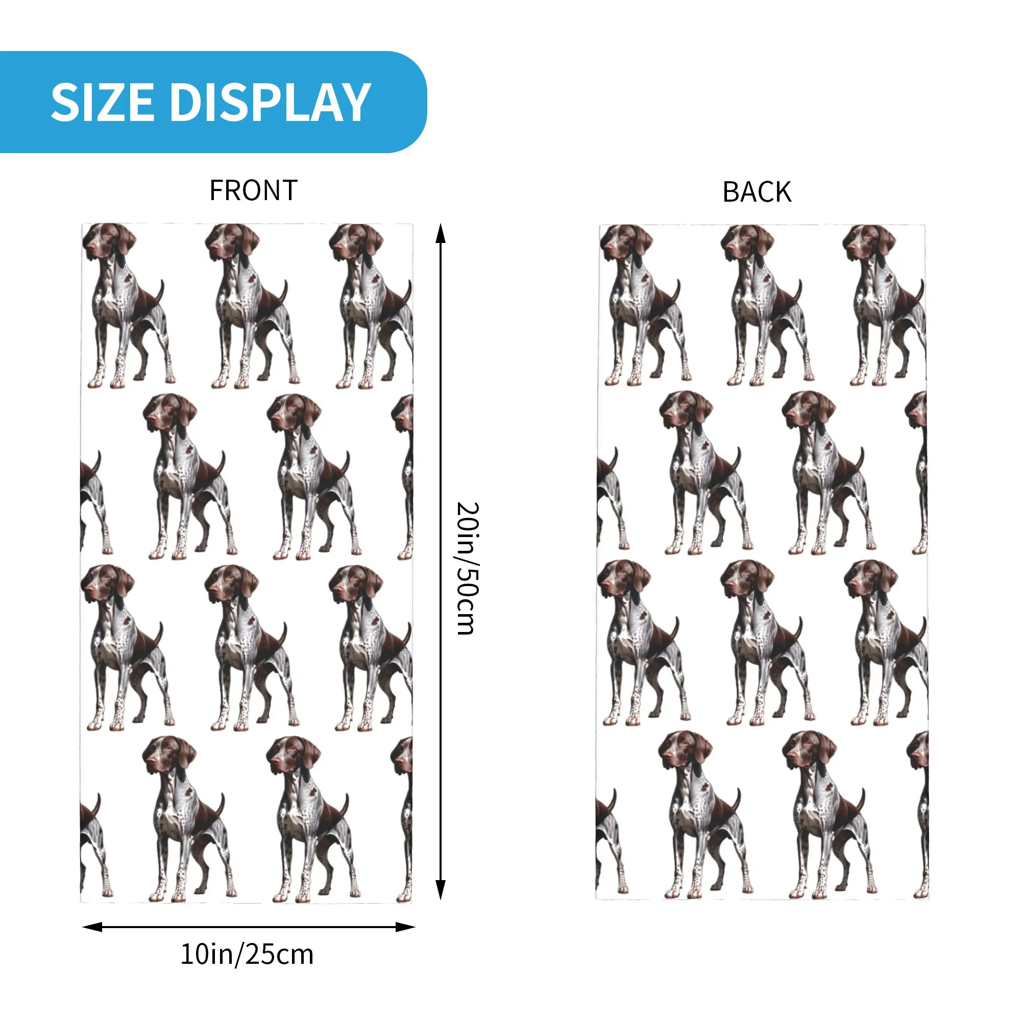 German Shorthaired Pointer Dog Bone And Paw Bandana Neck Gaiter Printed Mask Scarf Balaclava Riding for Men Women Breathable