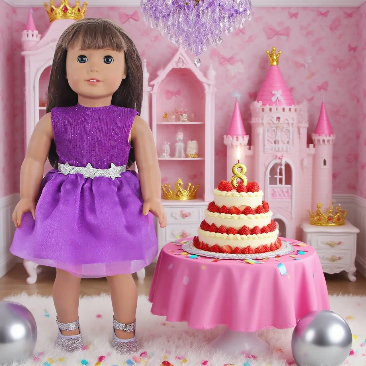 

Cosplay Toy Accessories Purple Chiffon Princess Dress 18 Inch Dress Sparkling Princess DIY Props Exquisite Birthday Gifts