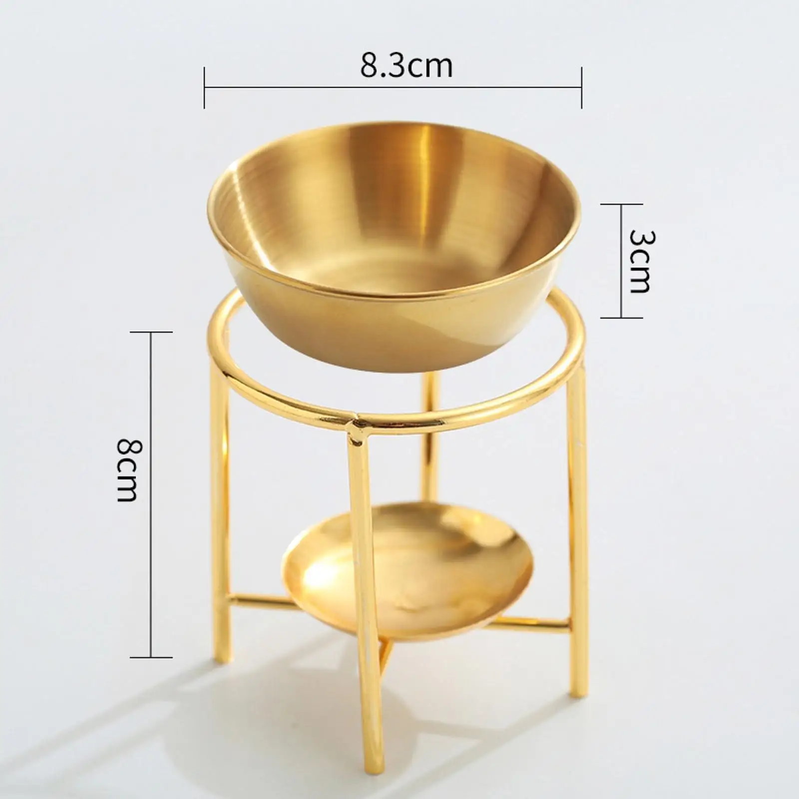 Essential Oil Burner Tealight Candle Holder Stainless Steel,Gold Decorative Waxes Melt Burner Aroma Oil Warmer for Yoga SPA