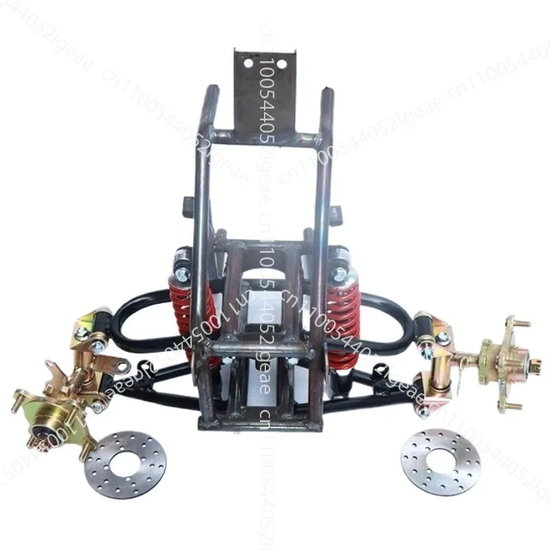 

Four-wheeled motorcycle accessories modified small inverted three-wheeled front frame suspension disc brake shock absorption